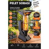 Aygüven Pelet Soba, Roket Soba, Kamp, Outdoor, Balkon, Teras, Yüksek Kalite Cam Soba-Pürmüz ve Pelet Hediyeli (Dayanıklı, Kolay Kullanım, Taşınabilir)