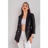AYHAN 90599 6 Gold Düğme Detay Blazer Kadın Ceket