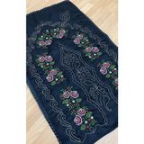 Ayhan Ayhanhome Çeyizlik Kaneviçe Işleme Nakışlı Siyah Saten Seccade - 70 x 120 cm