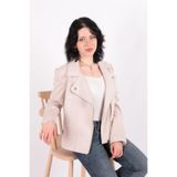 AYHAN Kadın Slim Fit Ceket, Bej, 40 Beden