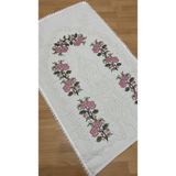 Ayhanhome %100 Pamuk Keten Ekru*pudra Çeyizlik Seccade Kaneviçe Etamin Işleme 70 x 120 cm