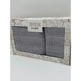 ayhanhome 2'li Jakarlı Kutulu Banyo Havlu Hamam Takımı 1 Adet 90X150, 1 Adet 50X90 - 50 x 90 cm - Gri