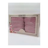 AYHANHOME 2'li Jakarlı Kutulu Banyo Havlu Hamam Takımı 1 Adet 90x150, 1 Adet 50x90