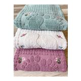 AYHANHOME 3 Adet Nakışlı Ayak Havlusu %100 Pamuk Ölçü: 50x70