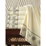 Ayhanhome 3D Kelebek Güpürlü 3'lü Pamuk 50 x 90 cm cm El ve Yüz Havlu Seti - Gümüş