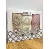 ayhanhome 3'Lü Fransız Güpür Işlemeli Kutulu Çeyizlik 50 x 90 cm Kadife El Ve Yüz Havlusu - Renkli - 50 x 90 cm