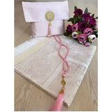 ayhanhome 3'lü Şantuk Çantalı Tesbih Seccade Seti Polyester Malzeme ile Kullanıma Uygun - 70 x 110 cm - Pembe