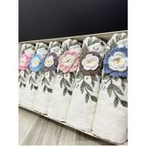 ayhanhome 6'Lı 3d El Işleme Çiçek Buket Desenli Kutulu Çeyizlik 50 x 90 cm El Yüz Havlu Seti - Renkli - 50 x 90 cm