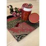 Ayhanhome Çeyizlik Hediyelik Kutulu Seccade Seti Lüks Tafta Seccade, Inci Tesbih - 70 x 120 cm - Bordo