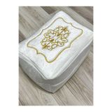 AYHANHOME Çeyizlik Kadife Gold Işlemeli Krem Bohça 35x30 Cm Nişan Gelin Damat Hurcu