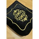 AYHANHOME Çeyizlik Kadife Gold Işlemeli Siyah Bohça 35x30 Cm Nişan Gelin Damat Hurcu