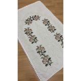 Ayhanhome Çeyizlik Kaneviçe Etamin İşleme Nakışlı %100 Pamuk Keten Seccade 70 x 120 cm Düz Desenli - Sarı