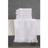 AYHANHOME Etamin Kanavice Işlemelik Saçaklı 6 Adet Beyaz 30x50 Mutfak Havlusu