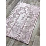 ayhanhome Fransız Güpür Işlemeli Kadife Çeyizlik Gelin Seti Seccadesi - Pembe - 70 x 120 cm