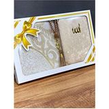ayhanhome Gold Desenli Hediyelik Bohçalık Tafta Saçaklı Seccade, Yasin, Tesbih Seti Polyester Malzemeden - Altın - 70 x 110 cm