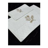 AYHANHOME Gold İşleme Nakışlı Kadife Çeyizlik 1 Adet 50x90 El Yüz Havlusu 1 Adet 30x50 Mutfak Havlu