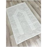 ayhanhome Kadife Fransız Güpür Işlemeli Gelin Seti Seccadesi Ev Kullanımı İçin Şık Tasarım - Beyaz - 70 x 120 cm