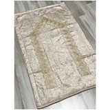 ayhanhome Kadife Fransız Güpür Işlemeli Gelin Seti Seccadesi Şık Desenli Kullanım Alanı - Kahverengi - 70 x 120 cm