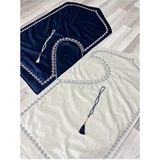 ayhanhome Kalpli Seccade Eşli Gelin Damat Bohçası Hediyelik Çeyizlik Çift Seccade Tesbihli - 70 x 120 cm - Lacivert