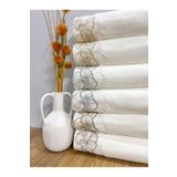 AYHANHOME Lüks Fransız Güpürlü 6 Adet Çeyizlik 50x90 Kadife El ve Yüz Havlusu