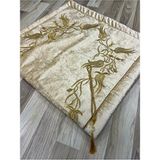 ayhanhome Sırma Işleme Seccade Tesbihli Gelin Damat Bohçası Hediyelik Çeyizlik Desen Tema - 70 x 120 cm - Bej