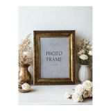 AYHİS DESIGN 15x21 cm Gold Eskitme Vintage Çerçeve – Mat Camlı, Arkalıklı, Duvar ve Masa Üstü Kullanıma Uygun