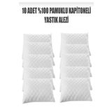 AYHOME 10 Adet Kapitoneli Sıvı Geçirmez Yastık Alezi Yastık Koruyucu Yastık Kılıfı Pamuklu Beyaz50x70 Cm