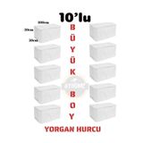 AYHOME 10 Adet Yorgan Hurcu Pencereli Yastık Çeyizlik Bohça Gelin Bohça Seti Beyaz Kutu Kadife Hurç
