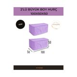 AYHOME 2 Adet Mega Yorgan Hurcu 50 X 50 X 100 Cm Exstra Dayanıklı Büyük Boy Lila Renk Mor Renk Hurç