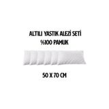 AYHOME 6 Lı Sıvı Geçirmez Yastık Alezi Yastık Koruyucu Yastık Kılıfı Pamuklu Beyaz Renk 50 X 70 Desenli