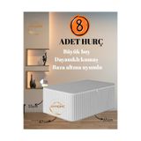 AYHOME 8 Adet _ Antrasit Çizgili Büyük Boy Baza Altı Ve Çekyat Hurç - 65 X 47 X 33 Cm