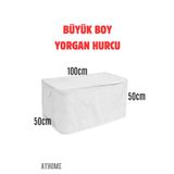 AYHOME Çeyizlik Yorgan Döşek Battaniye Hurcu Büyük Boy Beyaz Renk 100 X 50 Cm Fermuarlı Yıkanabilinir