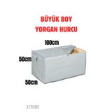 AYHOME Gri Renk Hurç Büyük Boy Yorgan Döşek Yastık Battaniye Elbise Hurcu 100 X 50 X 50 Cm Organizer Hurç