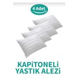 AYHOME Kapıtoneli Yastık Alezi Yastık Kılıfı Pamuklu 50 X 70 Cm Ebatında Fermuarlı Beyaz Renk