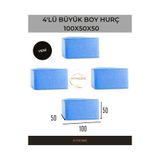 AYHOME Mavi Renk Hurç 4 Adet Büyük Boy Yorgan Hurcu Çok Amaçlı Hurç 4 Hurç Seti Fermuarlı