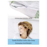 AYHOME Pamuklu Yüksek Ve Sert Ortapedik Vısco Boncuk Dolum Yastık 50 X 70 CM Beyaz Vısco