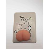 Ayı Figürlü Çift Taraflı Cep Aynası – Normal & Büyüteç – Yumuşak Squishy Silikon Detaylı Komik Ayna (6X8,5 Cm) (Kod:41)