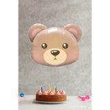 Ayı Kafası Folyo Balon Teddy Bear Balon Açık Kahve