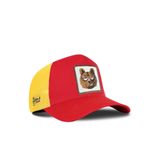 Ayı Logolu Kırmızı-Sarı Trucker Şapka