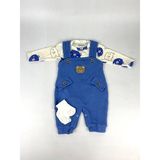 Ayı Nakışlı Bebek Takımı - 3 - 6 Ay - Mavi