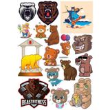 Ayı Sticker Set-19 17 Parça Telefon, Tablet, Defter, Laptop Sticker