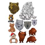 Ayı Sticker Set-5 10 Parça Telefon, Tablet, Defter, Laptop Sticker