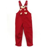 Ayıcık Aksesuarlı Kısa Paça Unisex Bebek Çocuk Salopet Kırmızı 001-0001960 - 4 Yaş