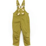 Ayıcık Aksesuarlı Kısa Paça Unisex Bebek Çocuk Salopet Zeytin Yeşili 001-0001961 - 1 Yaş