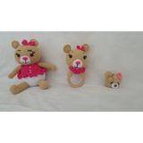 Ayıcık Bobi Uyku Arkadaşı Çıngırak ve Anahtarlık Amigurumi Organi