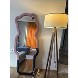 Ayıcık Boy Aynası - Kumaş Çerçeveli Sevimli Ayıcık Boy Aynası Çift Renk - 180 x 70 cm