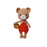 Ayicik Danny Ve Bal Kavanozu Amigurumi Organik Oyuncak