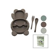 Ayıcık Model=3 Bölmeli Bebek Beslenme Seti 3Pcs=Mama Kabı-Kaşık-Çatal 500Ml Renkli Plst (5250)