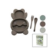 AYICIK MODEL=3 BÖLMELİ BEBEK BESLENME SETİ 3PCS=MAMA KABI-KAŞIK-ÇATAL 500ML RENKLİ PLST (5264)