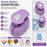 Ayıcık Şekilli Orta Boy Şekilli Delgeç | Kağıt Fon Kartonu Eva Delgeç | Scrapbook Hobi Delgeci